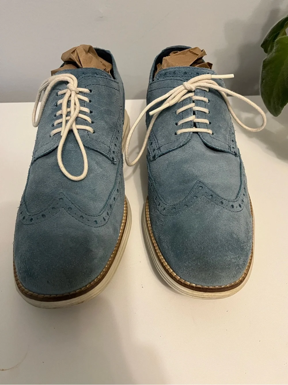Cole Haan  Original Grand Wingtips - Light Blue Suede - Men’s 10 M
